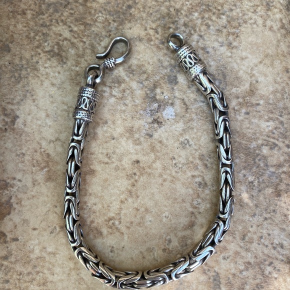 Sterling silver Byzantine link bracelet - Picture 10 of 10